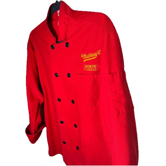 Murray’s Cheese Red Chef Coat Jacket FAME MEDIUM “We Know Cheese” - Picture 2 of 8